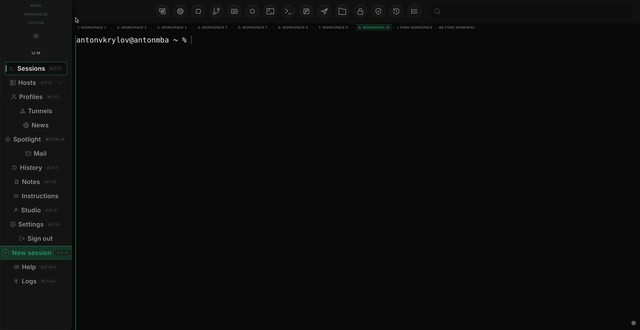 A browser workspace extending itself by adding features from inside the same operating surface.