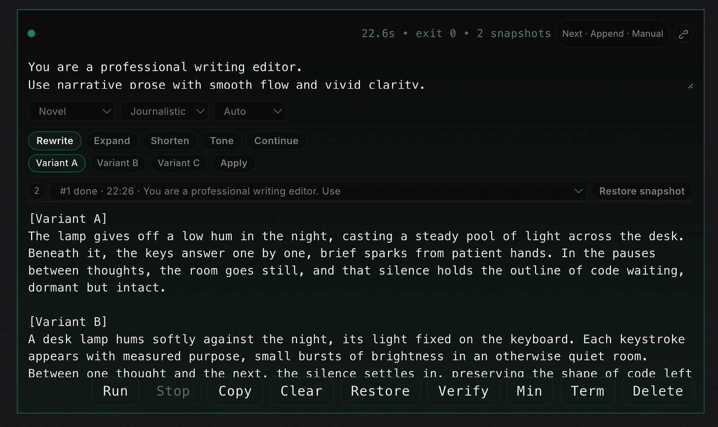 Writer cell example with controlled rewrite operations.